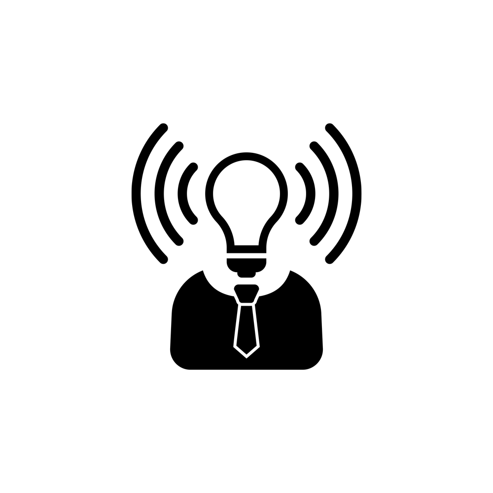 image of a lightbulb in place business man's head symbolizing visibility for someone's idea