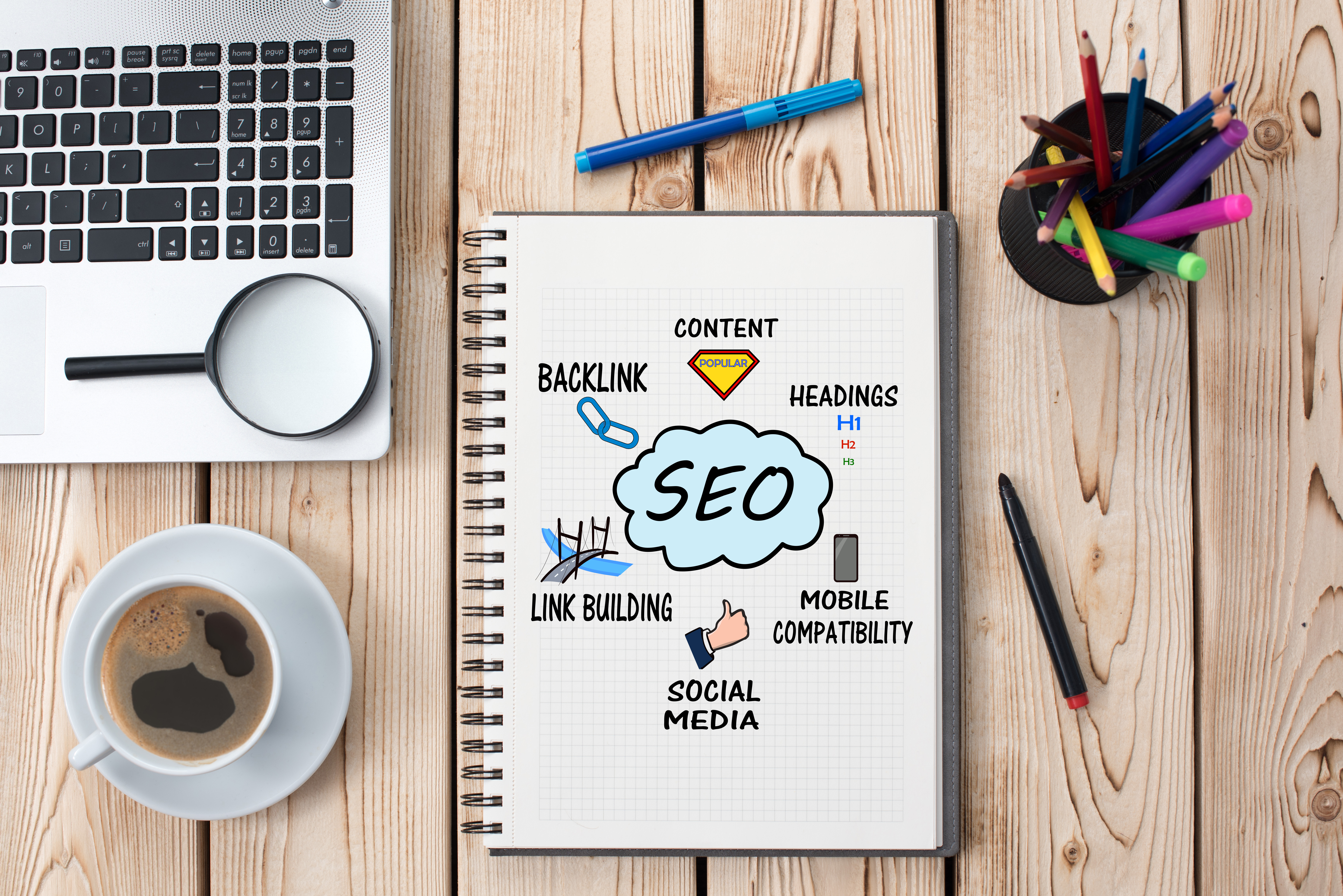 image of a book with artistic cover reading search engine optimization
